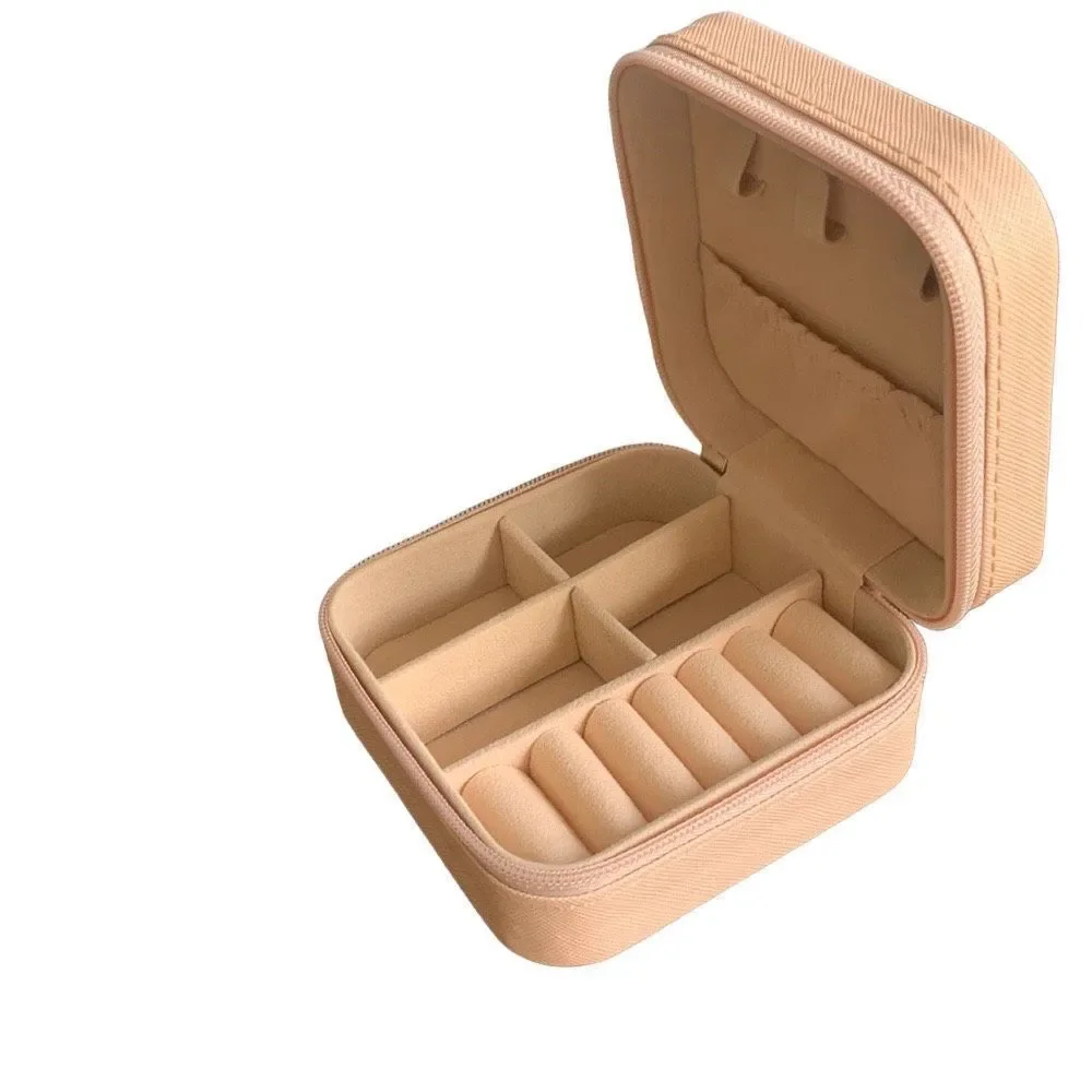 Small Pink Travel Jewelry Case in Vegan Leather